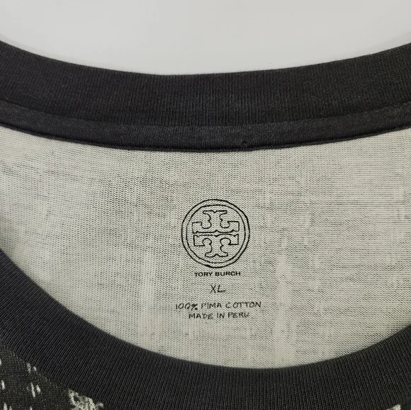 Tory Burch Bologan Knit Aztec Drawstring Dress in Charcoal and White Sz XL - Picture 5 of 10